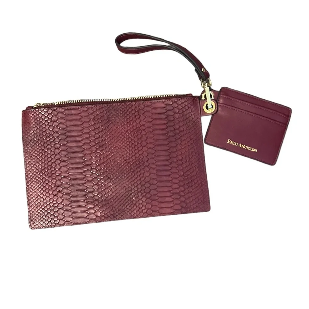 NWOT Women's Enzo Angiolini‎ Wallet Wrist Clutch Animal Print With Coin Purse